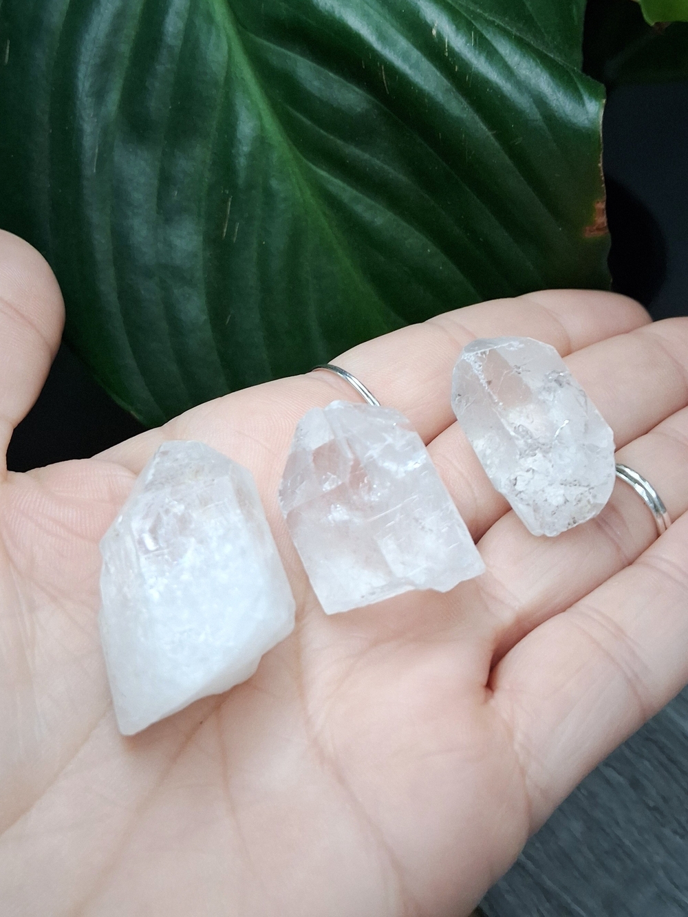 Natural Clear Quartz Crystal Trio 1"